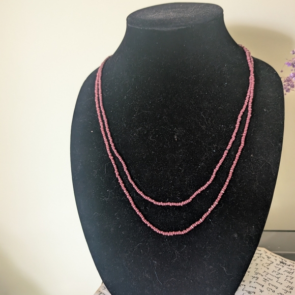 Vintage Purple Beaded Necklace - Picture 1 of 8